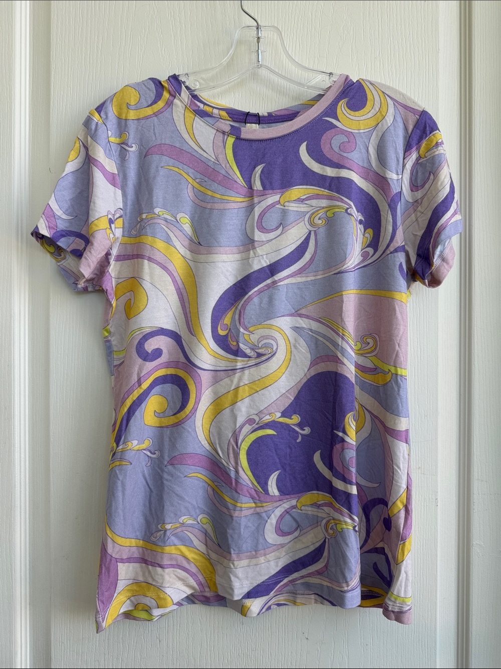 L’AGENCE Ressi Swirl Swirl Crewneck T-shirt size L - Picture 3 of 8